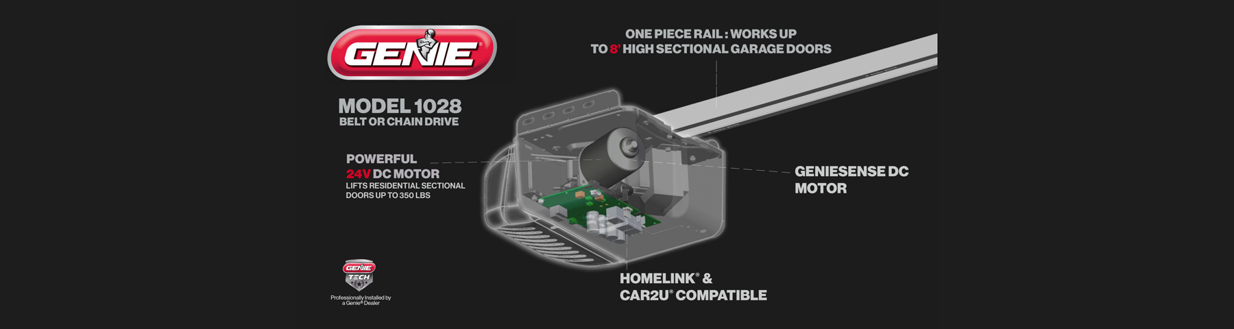 Genie 1028 Garage Door Opener Features