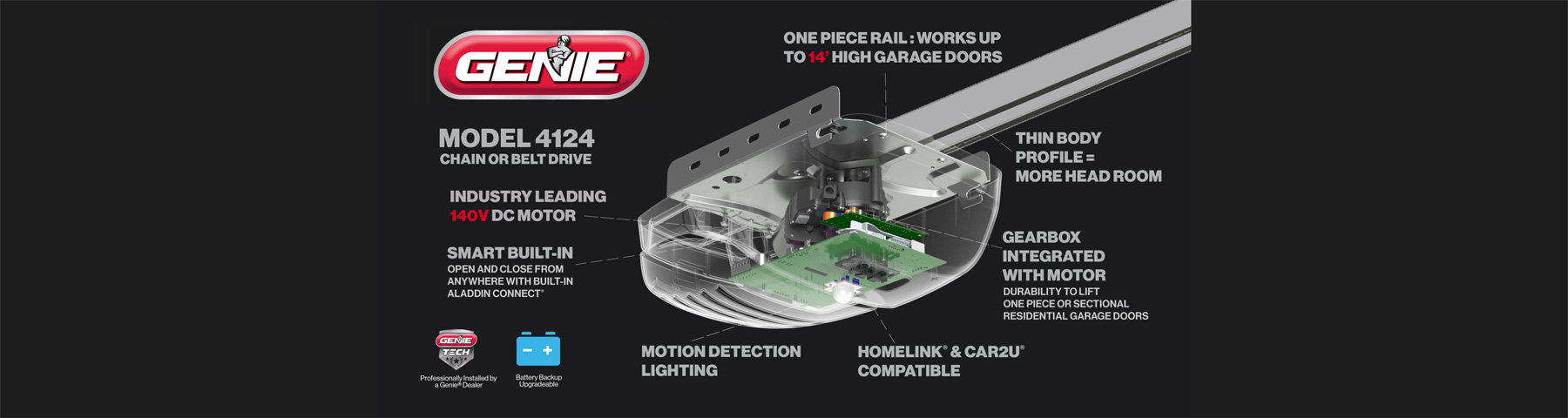 Genie 4124H Garage Door Opener Features